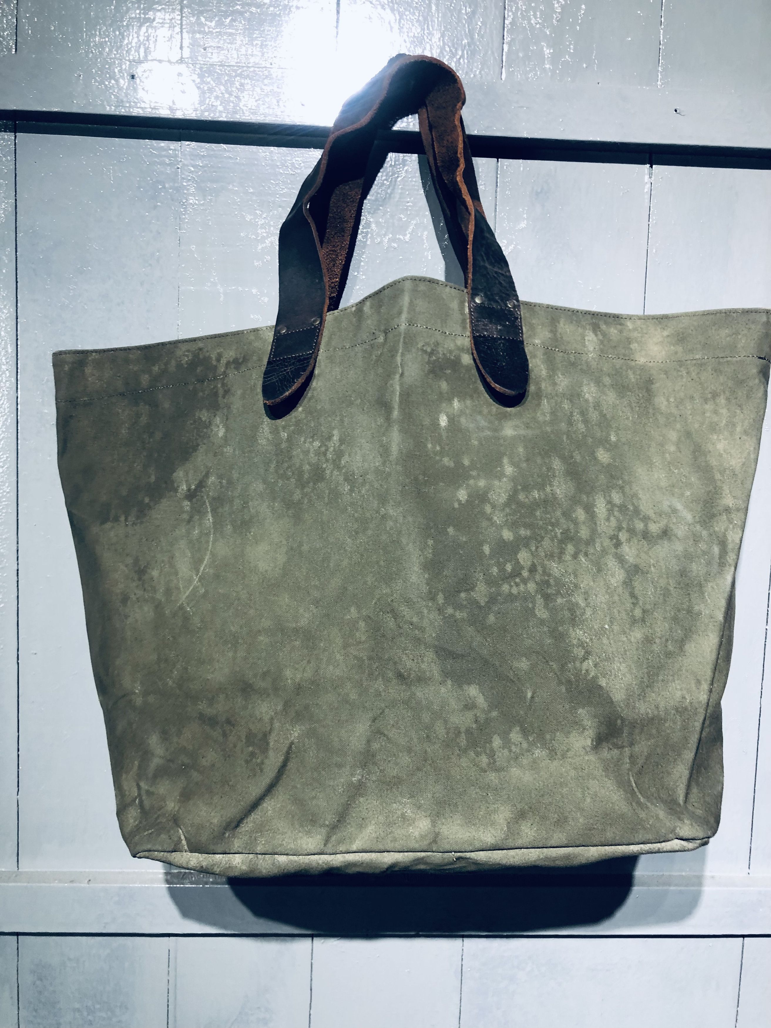 Canvas × Japanese Brand × Leather JAPANESE STREETWEAR FASHION STYLE CANVAS LEATHER TOTEBAG Size ONE SIZE - 8 Thumbnail
