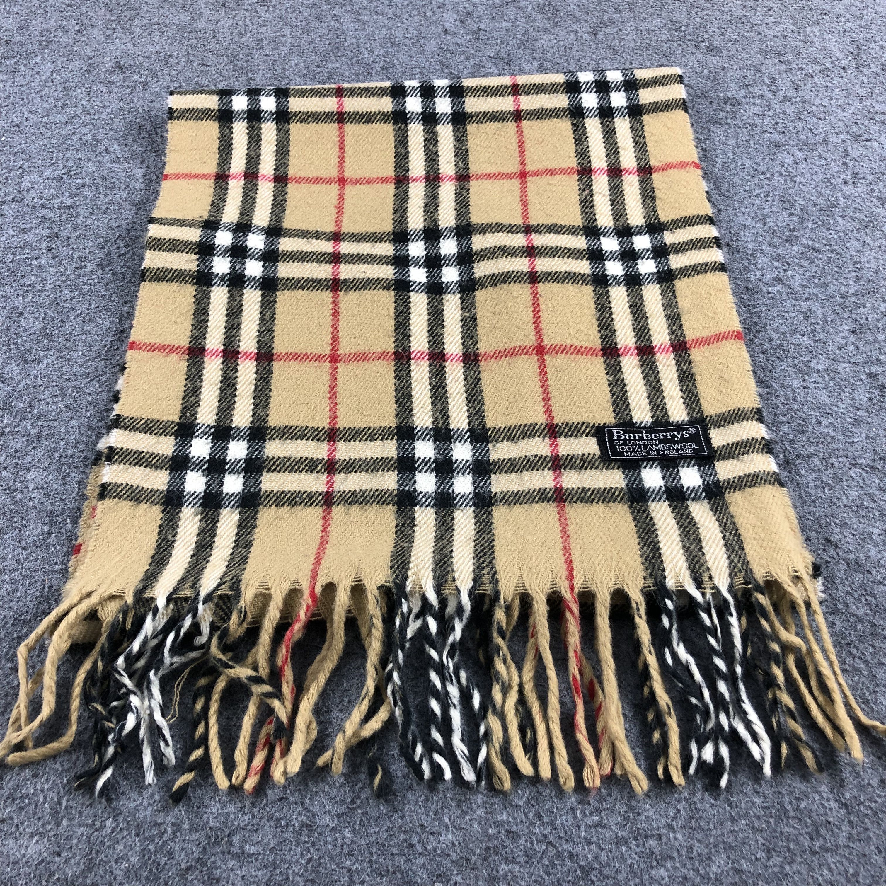 Burberry Burberrys Nova Check Tanned Wool Scarf Muffler V811 Size ONE SIZE - 1 Thumbnail
