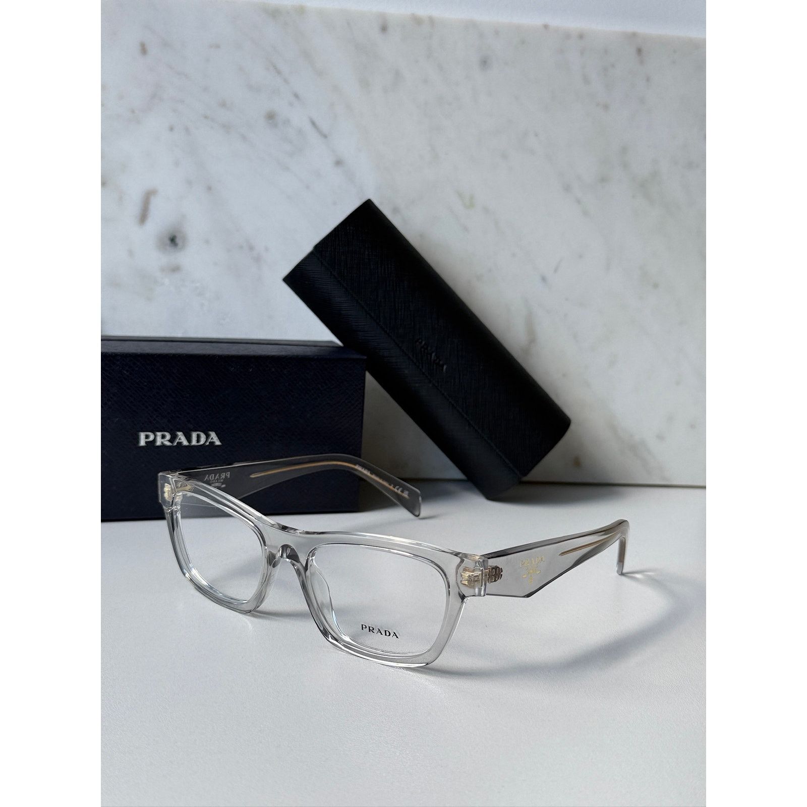 Prada NEW Prada PR B01V Clear Cat Eye Eyeglasses Frames Size ONE SIZE - 2 Thumbnail