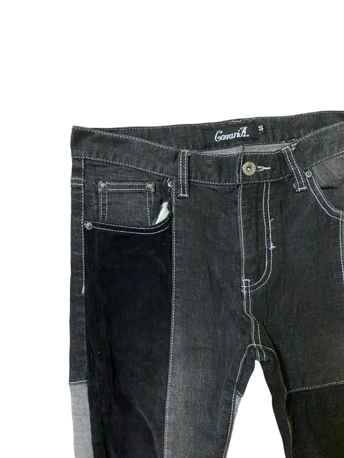 Designer × Japanese Brand Send Offer 👉 Cavaria Reconstructed Denim + Velvet Skinny Size US 28 / EU 44 - 4 Thumbnail