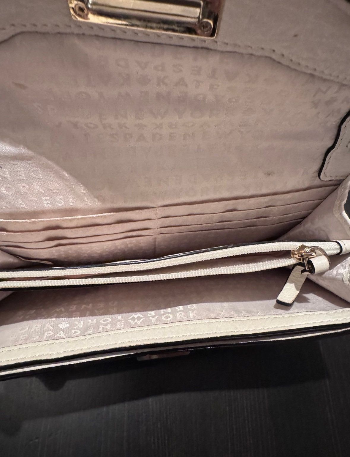Kate Spade Kate Spade Beige and Brown Envelope Clutch Purse Size ONE SIZE - 6 Thumbnail