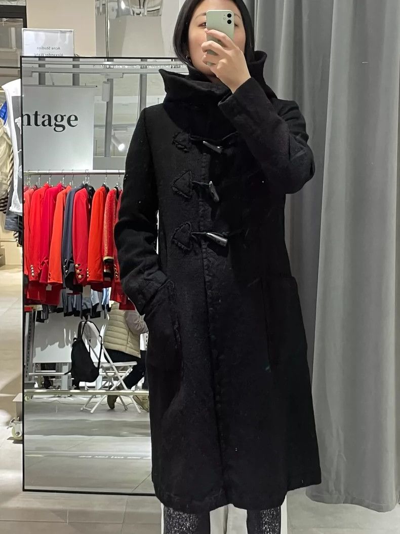 Y's Black Duffle Coat with Horn Buckles-dmc Size US M / EU 48-50 / 2 - 1 Thumbnail