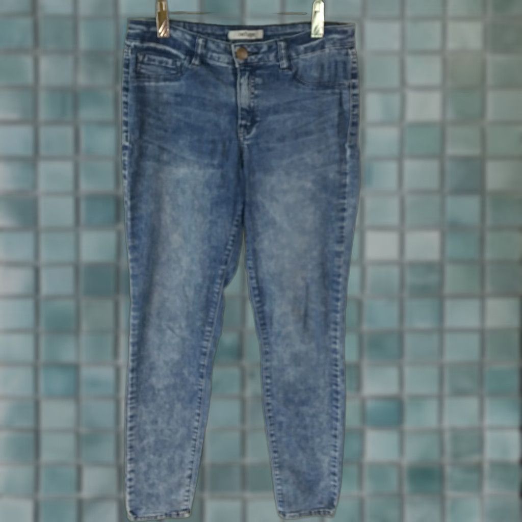 Denime Refuge Womens Casual Flat Front Straight Blue Denim Jeans Size 8 Size 30" / US 8 / IT 44 - 1 Thumbnail