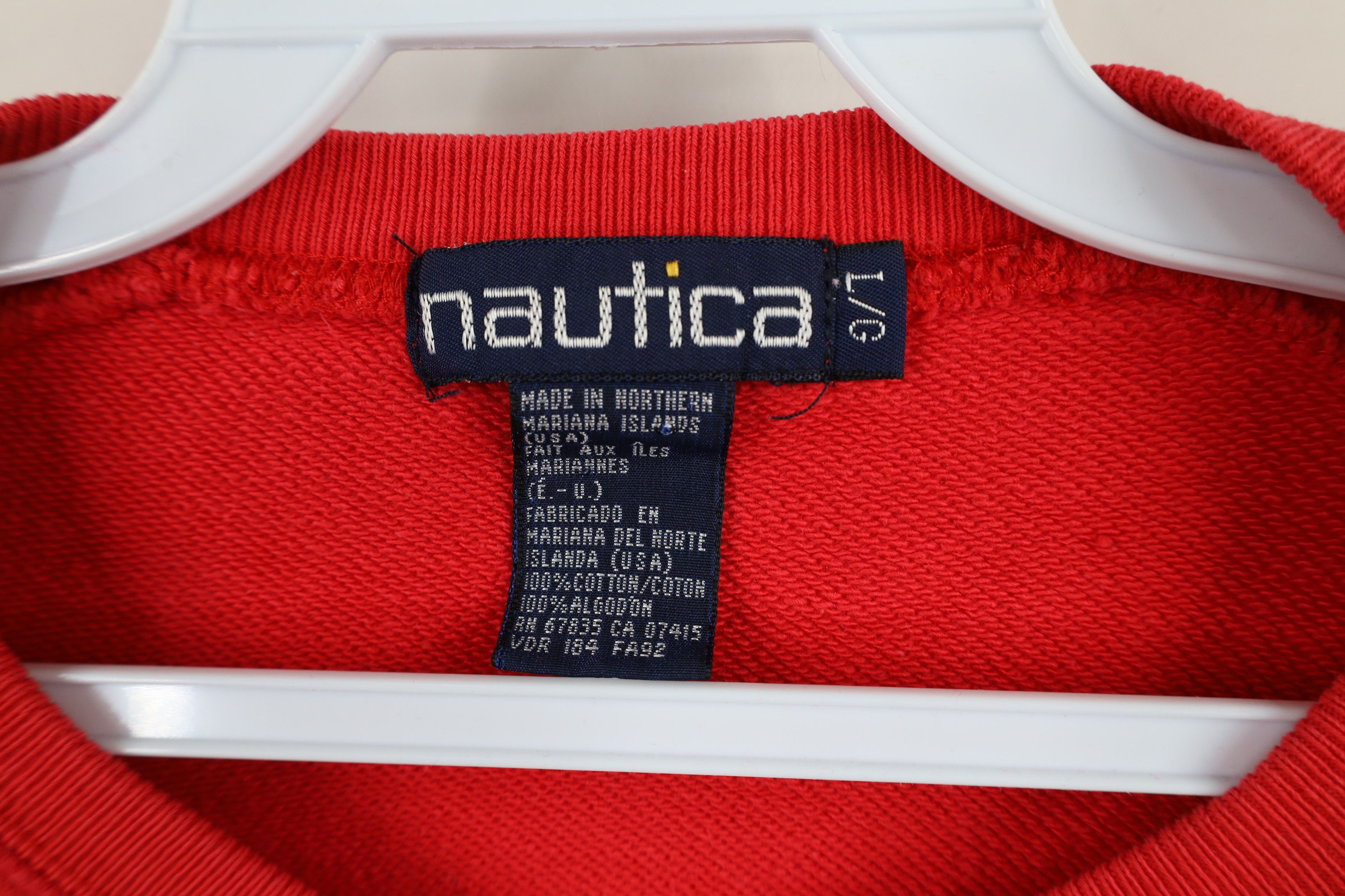 Nautica × Vintage Vintage 90s Nautica French Terry Crewneck Sweatshirt Red Size US L / EU 52-54 / 3 - 8 Thumbnail