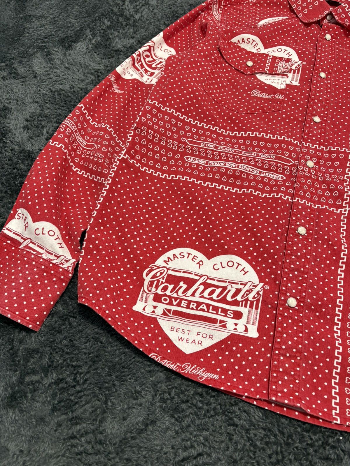 Carhartt RARE Carhartt x Slam Jam Bandana Red Shirt Size US M / EU 48-50 / 2 - 2 Thumbnail