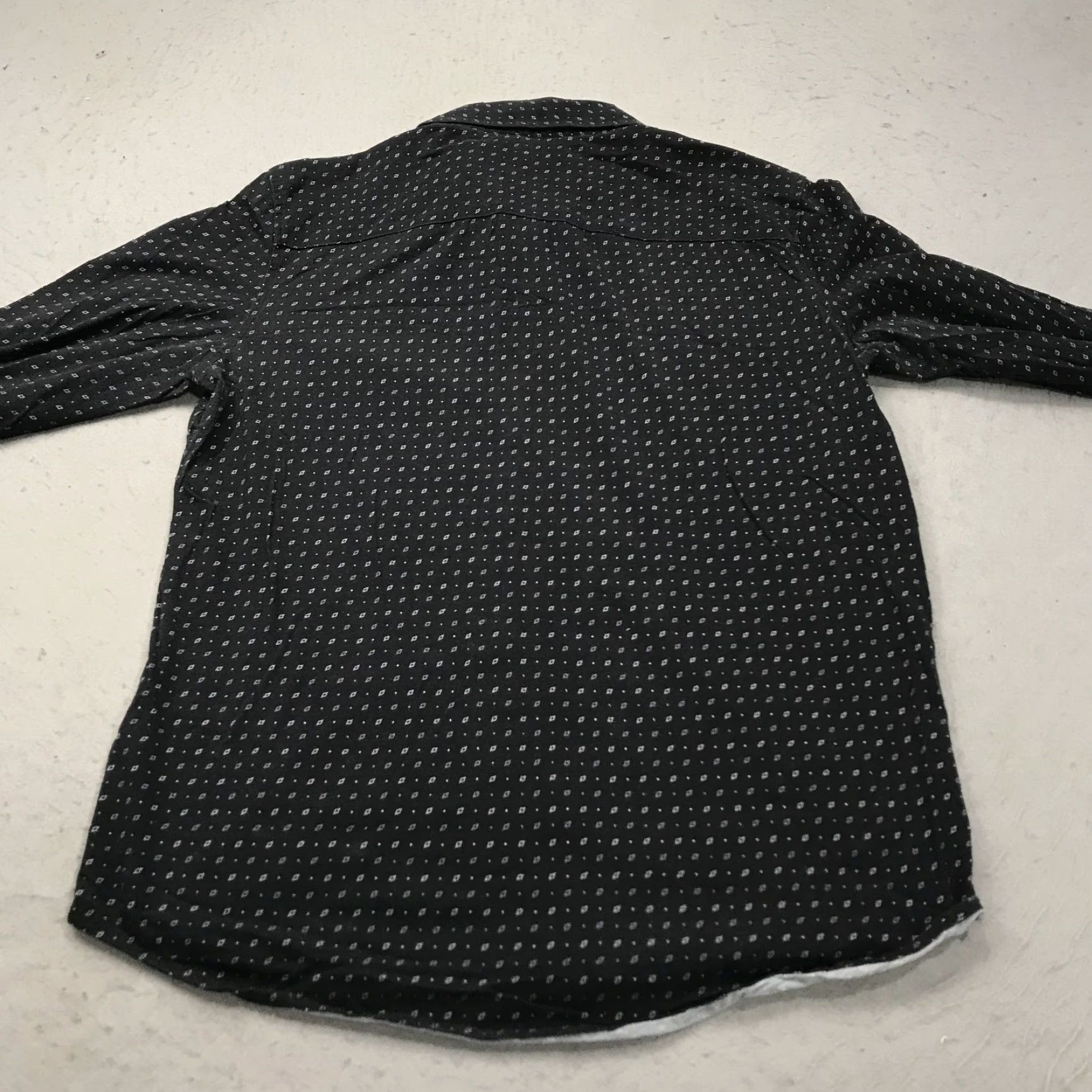 Vintage Buttercloth Mens Shirt Large Black Geometric Classic Designer Button-Up Casual Cotton Icy/Contrast? Size US L / EU 52-54 / 3 - 6 Thumbnail