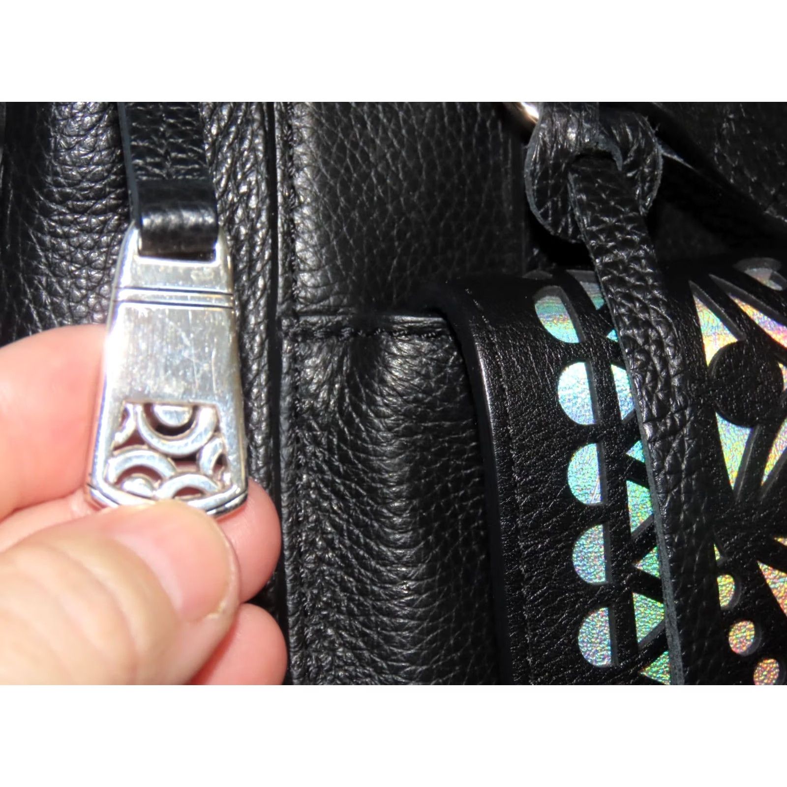 Brighton Brighton Bennett Snappy Black Crossbody Purse Bag Changeable Flap Leather Zip PEBBLED Silver Hardware Women Medium” Size ONE SIZE - 7 Thumbnail