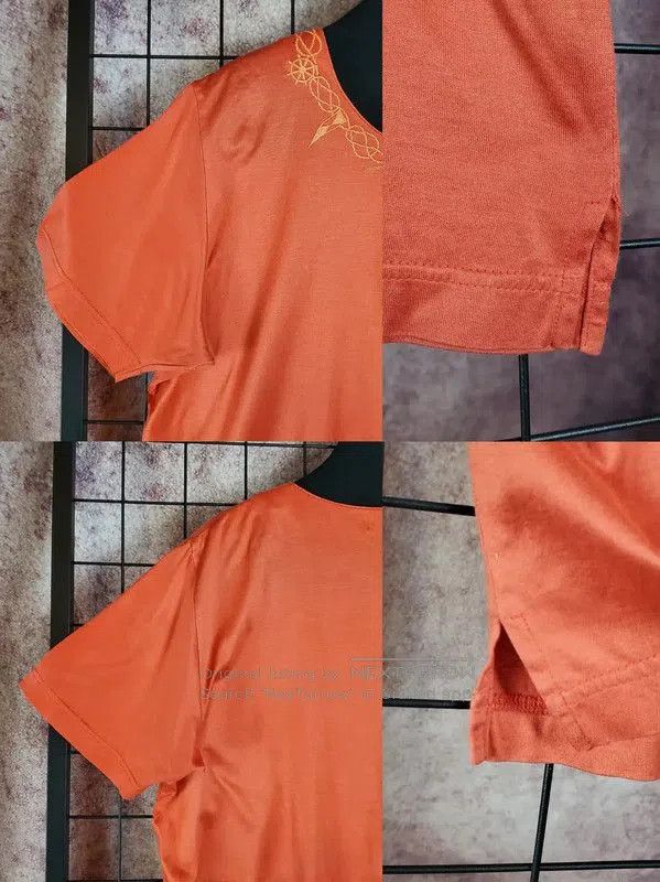 Burberry Burberry Red Cotton Logo Embroidered T-Shirt. Size M / US 6-8 / IT 42-44 - 4 Thumbnail
