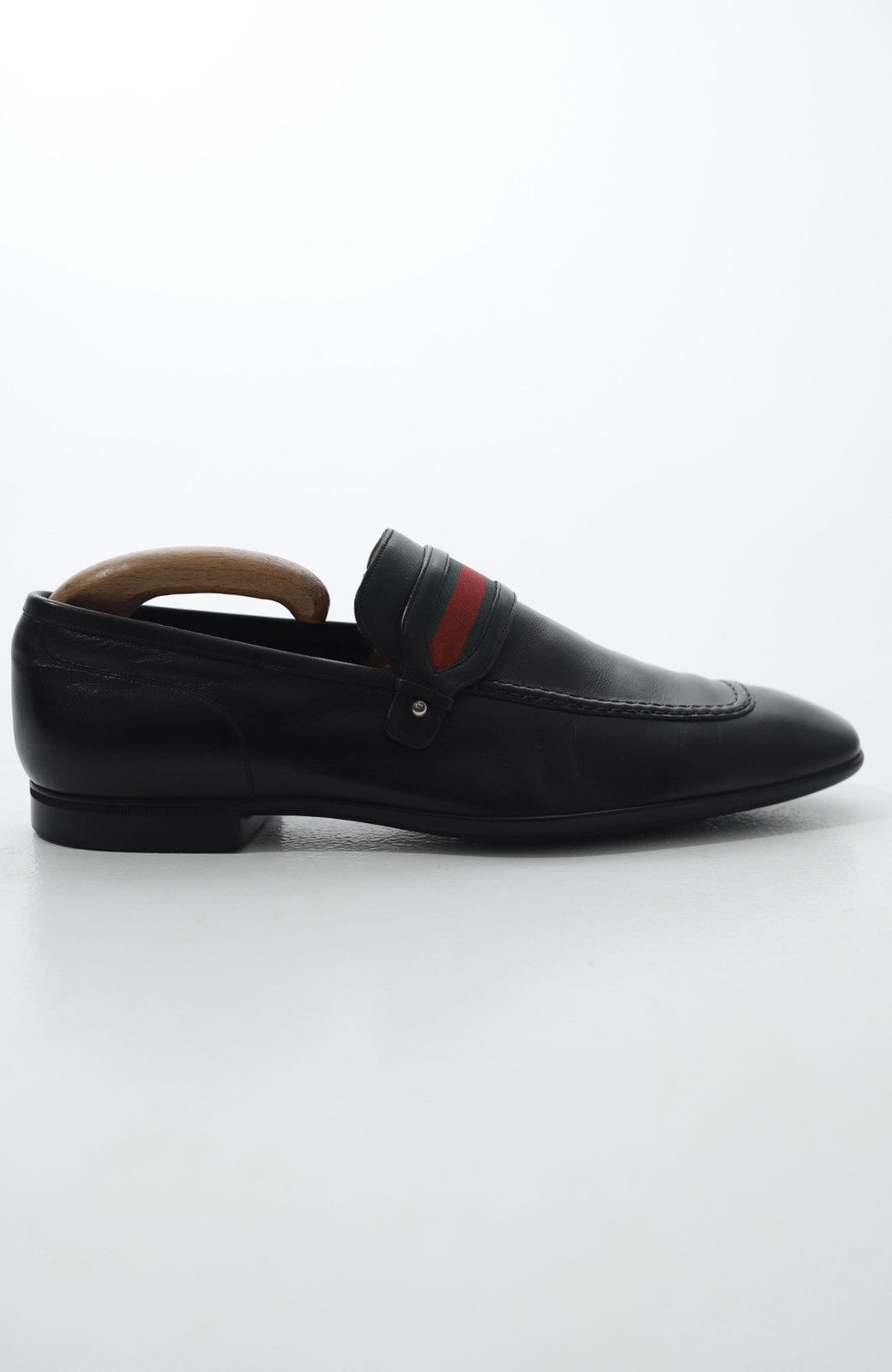 Gucci GUCCI Loafers Leather Slip Ons Shoes Web Stripe Black Men’s Size US 9 / EU 42 - 7 Thumbnail