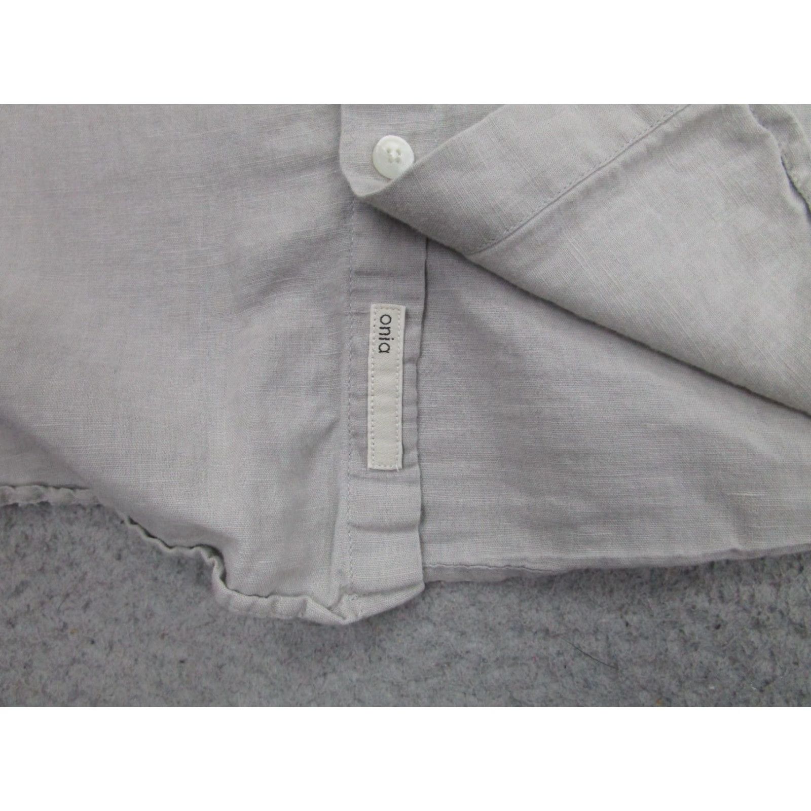 Onia ONIA Shirt Men Medium Gray Linen Blend Button Long Sleeve Chambray Casual Shirt Size US M / EU 48-50 / 2 - 7 Thumbnail