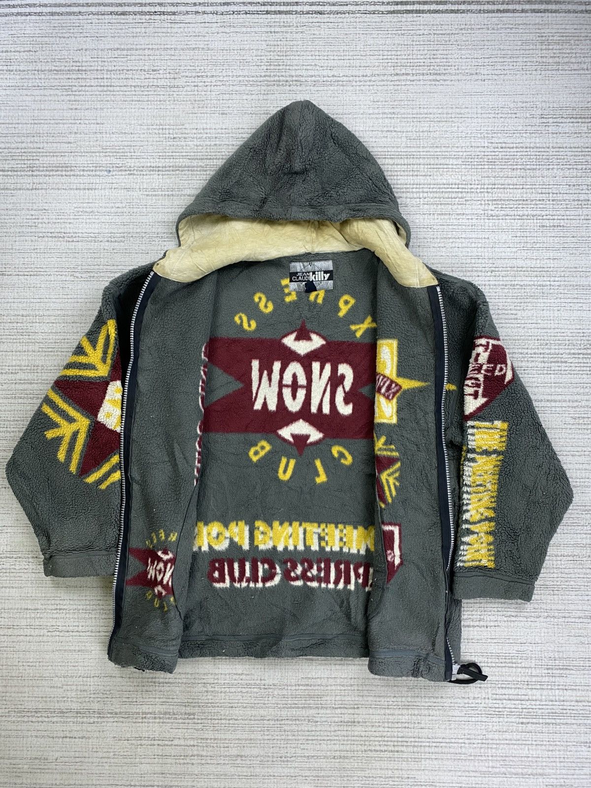Japanese Brand × Vintage Vintage Jean Claude Killy Full Printed Sherpa Hoodie Jacket Size US L / EU 52-54 / 3 - 7 Thumbnail