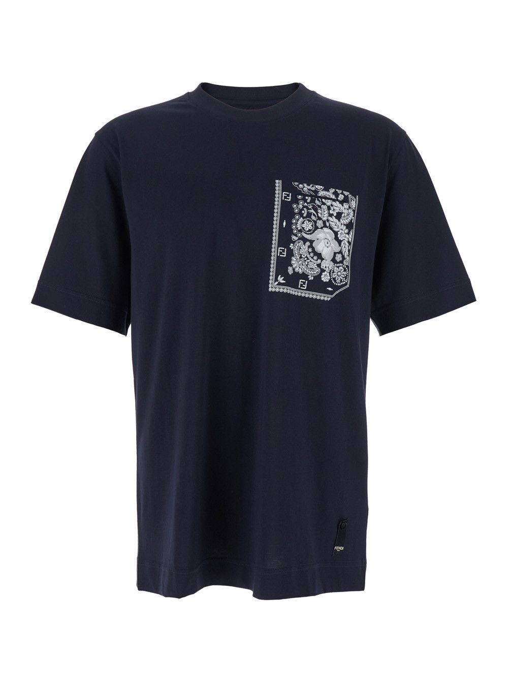 Tシャツ・カットソー Fendi T-Shirt In Blue Striped Pequin Fabric. T-Shirt Fabric Blue | Fendi