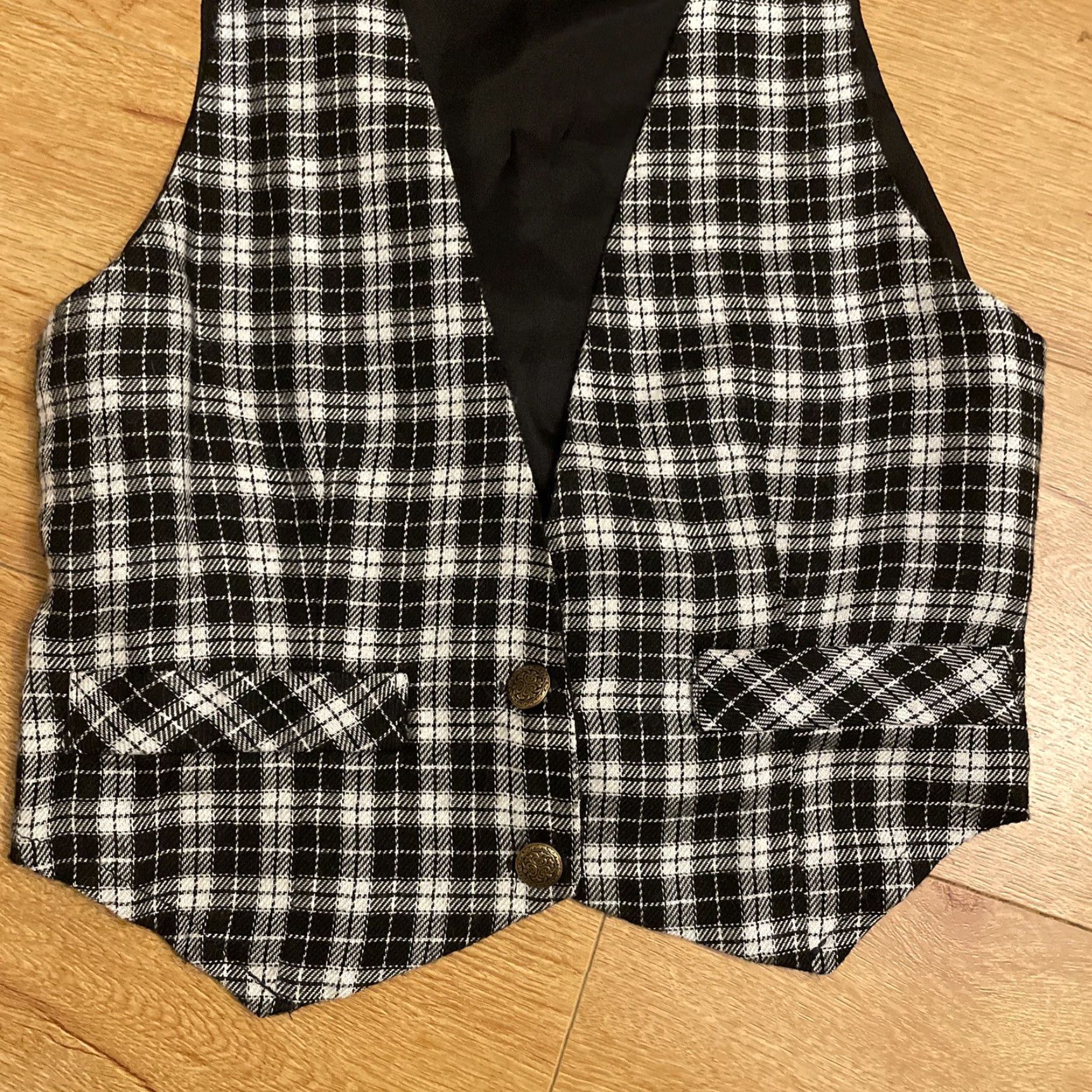 Vintage VINTAGE Mirrors Vest Plaid Black White Tartan USA Small Button Front Womens S Vest Size S / US 4 / IT 40 - 5 Thumbnail