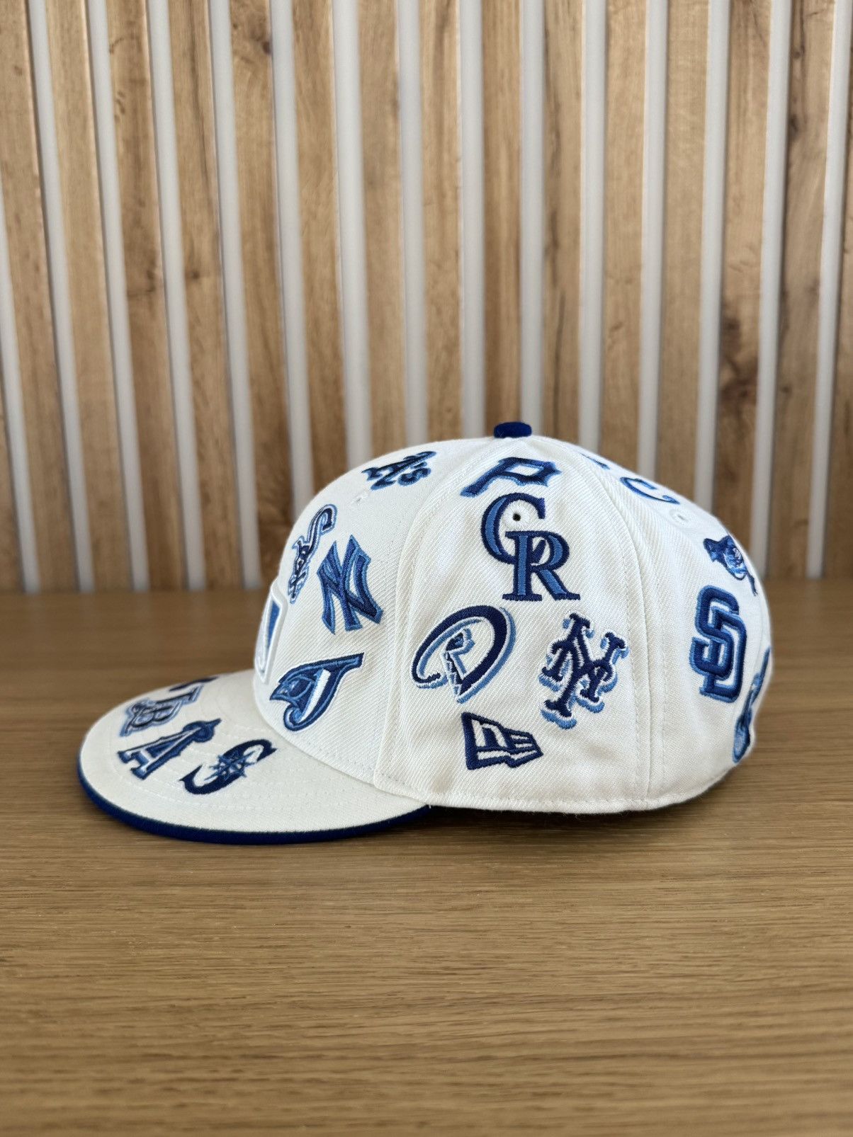 New Era Vintage New Era 59Fifty All Over MLB Logo Team Wool Cap Hat Size ONE SIZE - 4 Thumbnail