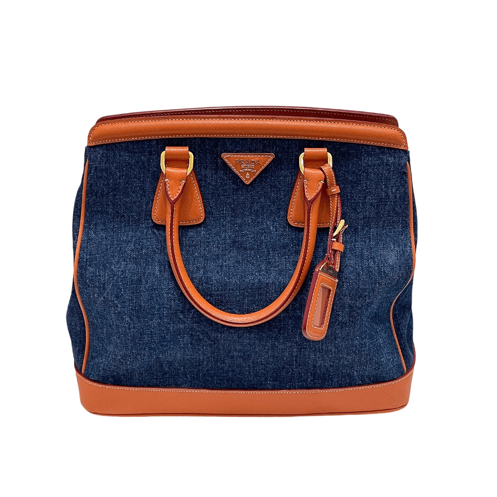 Prada Prada Denim Saffiano Tote Bag ONE SIZE Size ONE SIZE - 1 Thumbnail