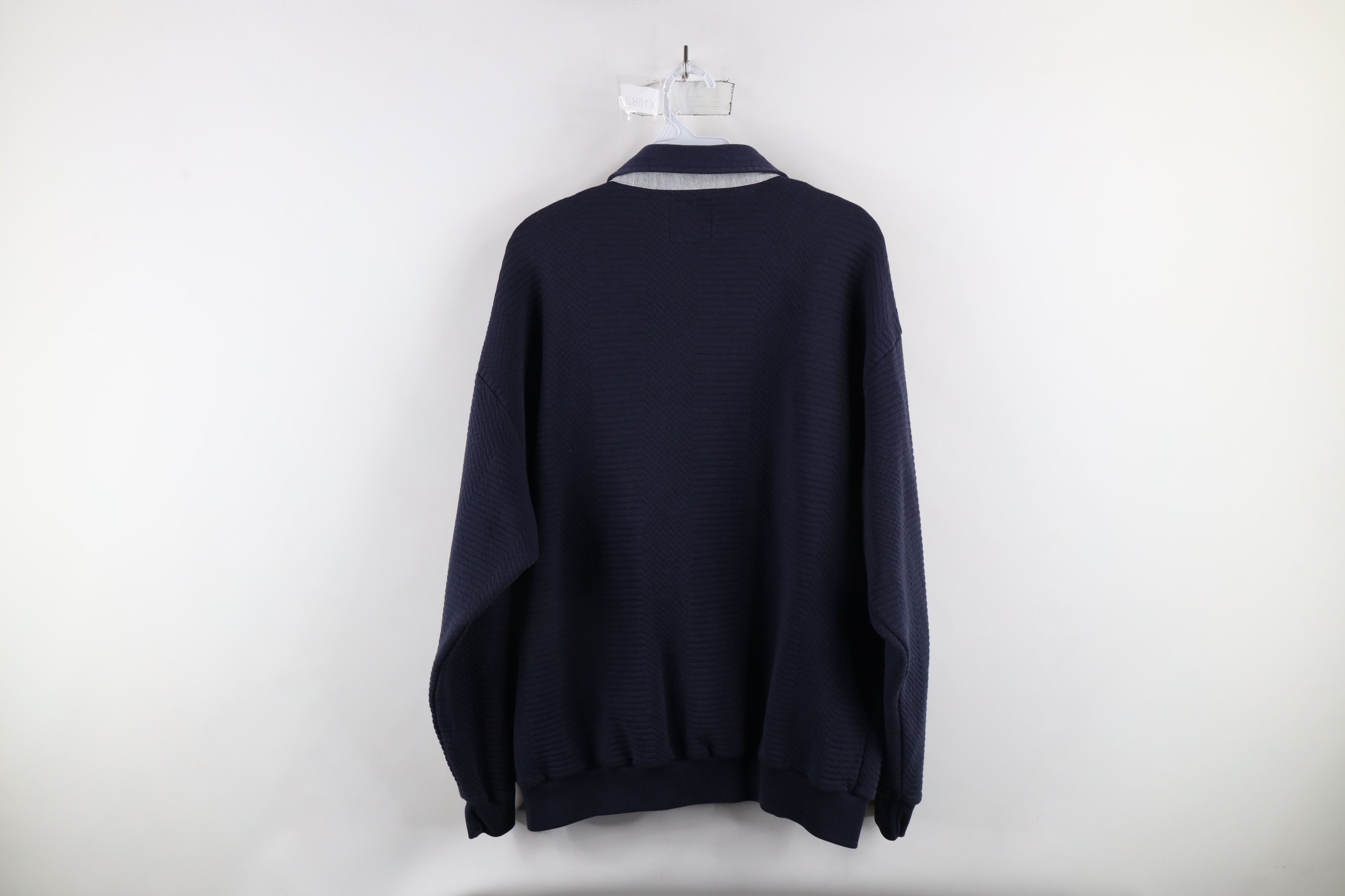 Vintage Vintage 90s Streetwear Collared Pullover Sweatshirt Blue Size US XL / EU 56 / 4 - 10 Thumbnail