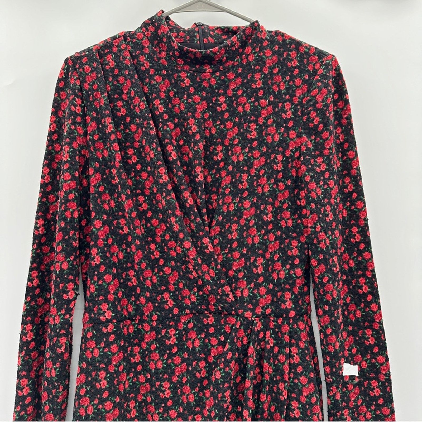 Black Halo RTR Black Halo Briar Long Sleeve Rose Floral Mini Dress Sz 6 Size M / US 6-8 / IT 42-44 - 4 Thumbnail