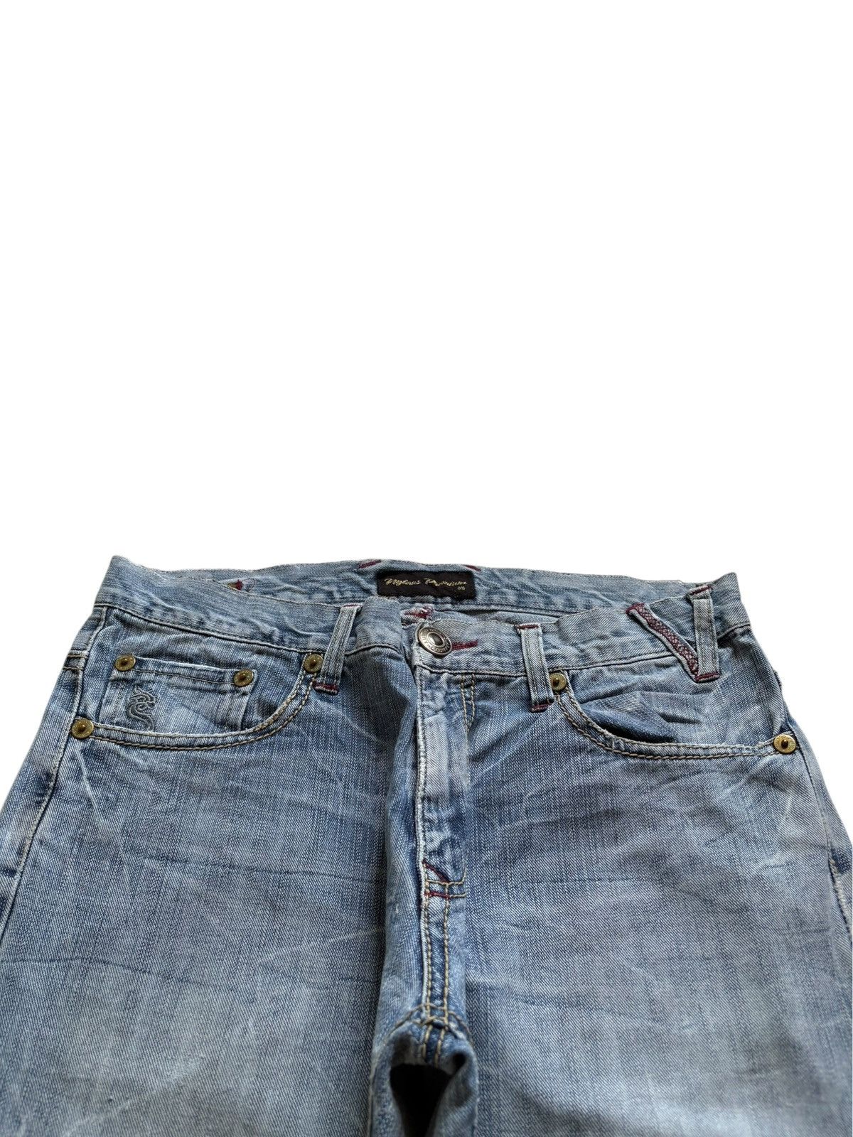 Japanese Brand Vintage Nylaus Embellished Distressed Loose Baggy Jeans Size US 32 / EU 48 - 4 Thumbnail