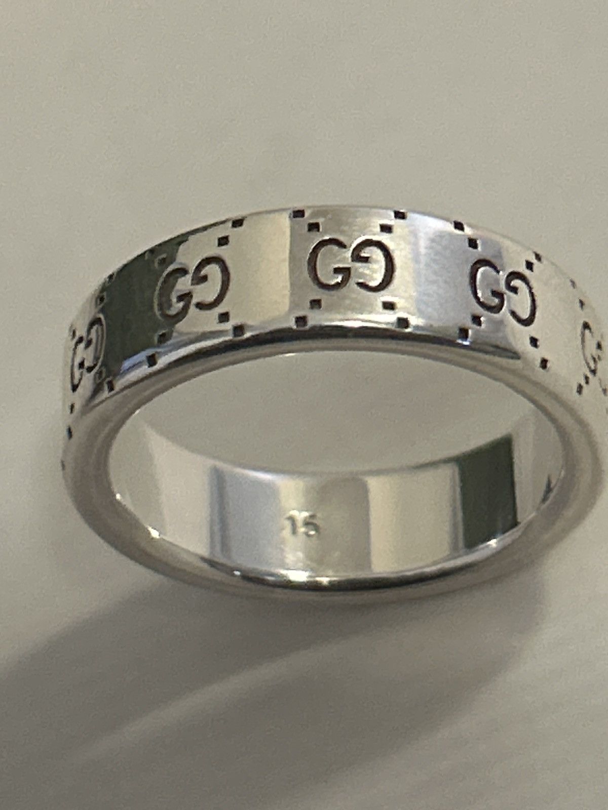 Gucci Gucci Signature GG Wide Logo Ring AG 925 814720 Size ONE SIZE - 5 Thumbnail