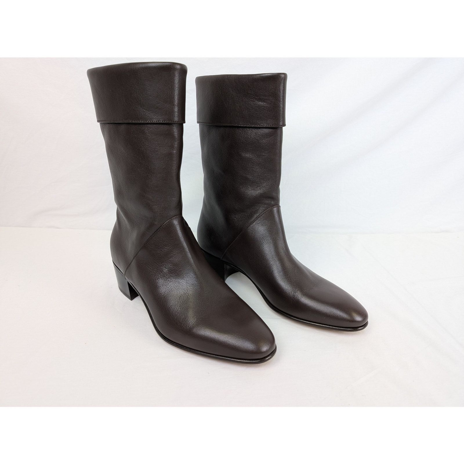 Gucci o1rshd1 Men's Heeled Boots in Chocolate Size US 11.5 / EU 44-45 - 4 Thumbnail