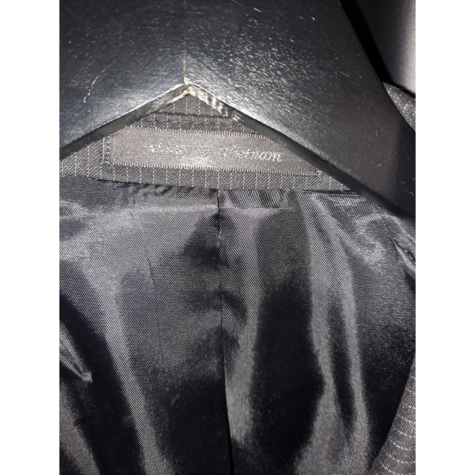 Chaps Chaps Blazer Black Pinstripe Polyester/Rayon Size 44L Size 44R - 2 Thumbnail