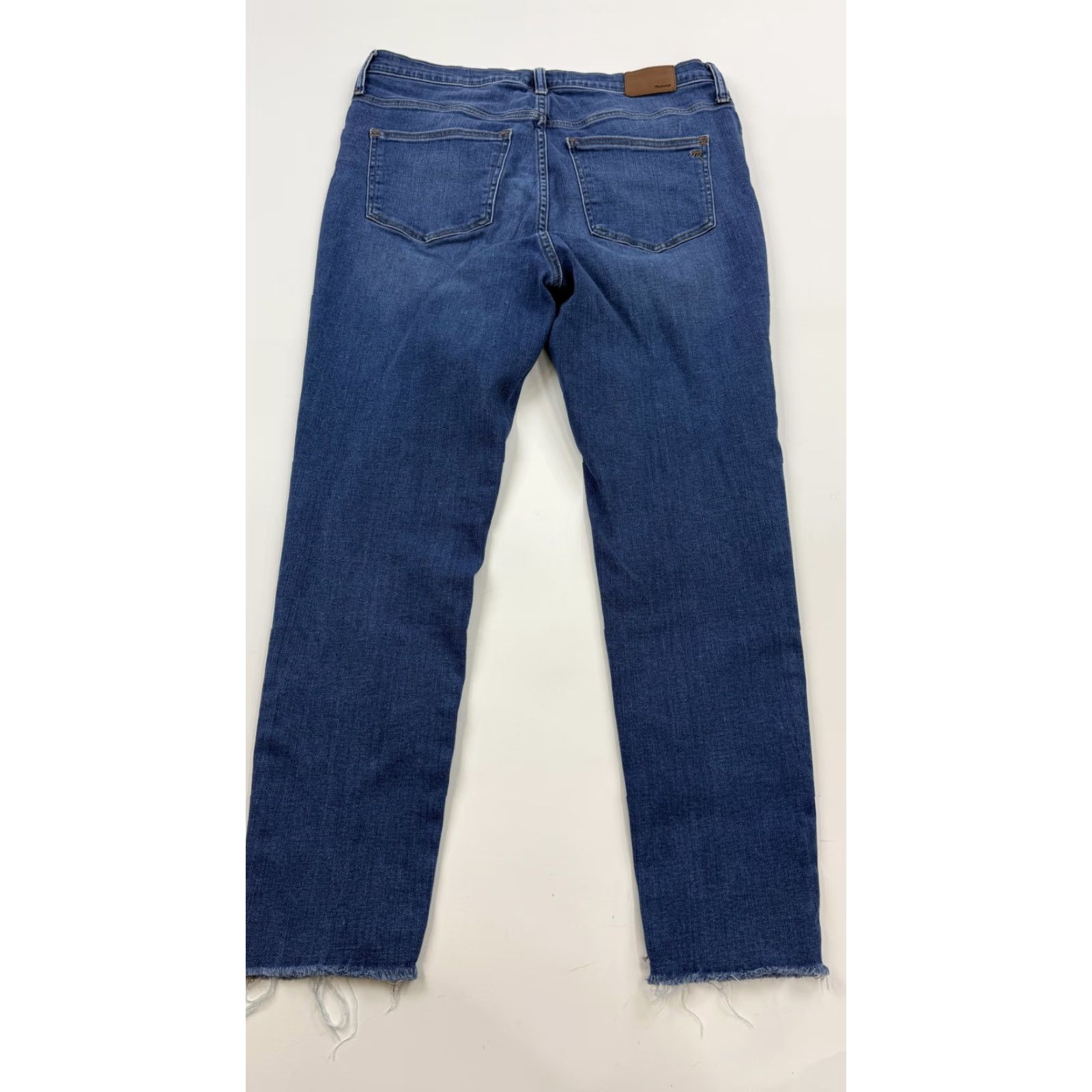 Madewell Madewell Jeans Womens 32 Blue 9 Inch Mid Rise Skinny Frayed Hem Button Fly Stretch Denim Size 24" / US 00 / IT 34 - 6 Thumbnail