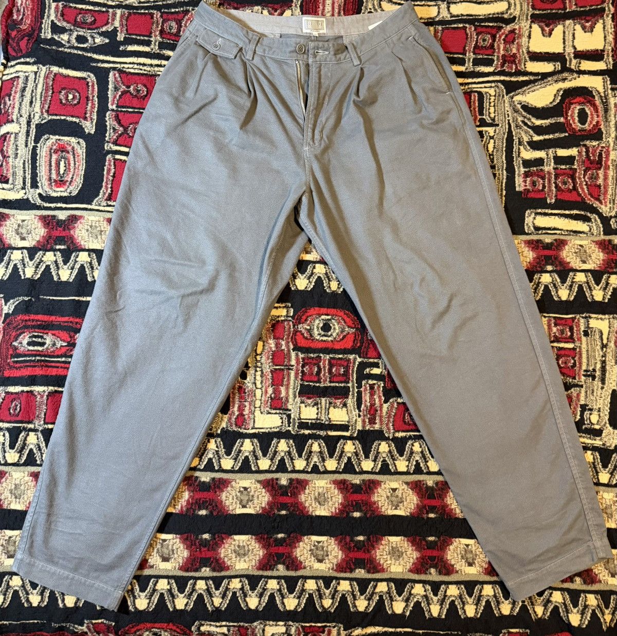 Overdye Two Tuck Pants Cotton Gray