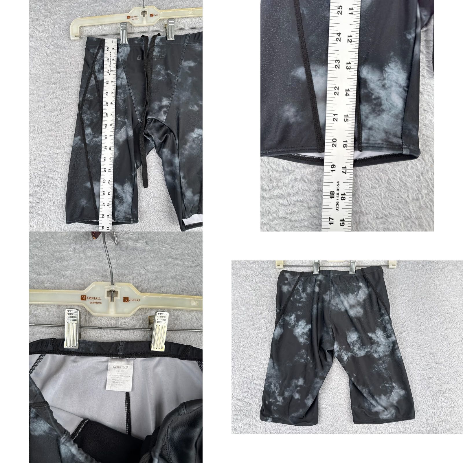 Vintage Onvous Jammer Bottom Regular 28 Black Gray Polyester Spandex Compression Men Swim Bottom Performance Lifeguard Training Competition Surfing Water Polo Size US 28 / EU 44 - 8 Thumbnail