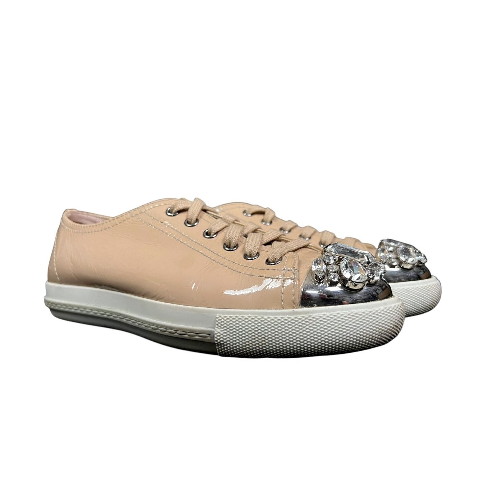Miu Miu Miu Miu Size 38 Crystal Embellished Patent Leather Shoes Size US 7.5 / IT 37.5 - 9 Thumbnail