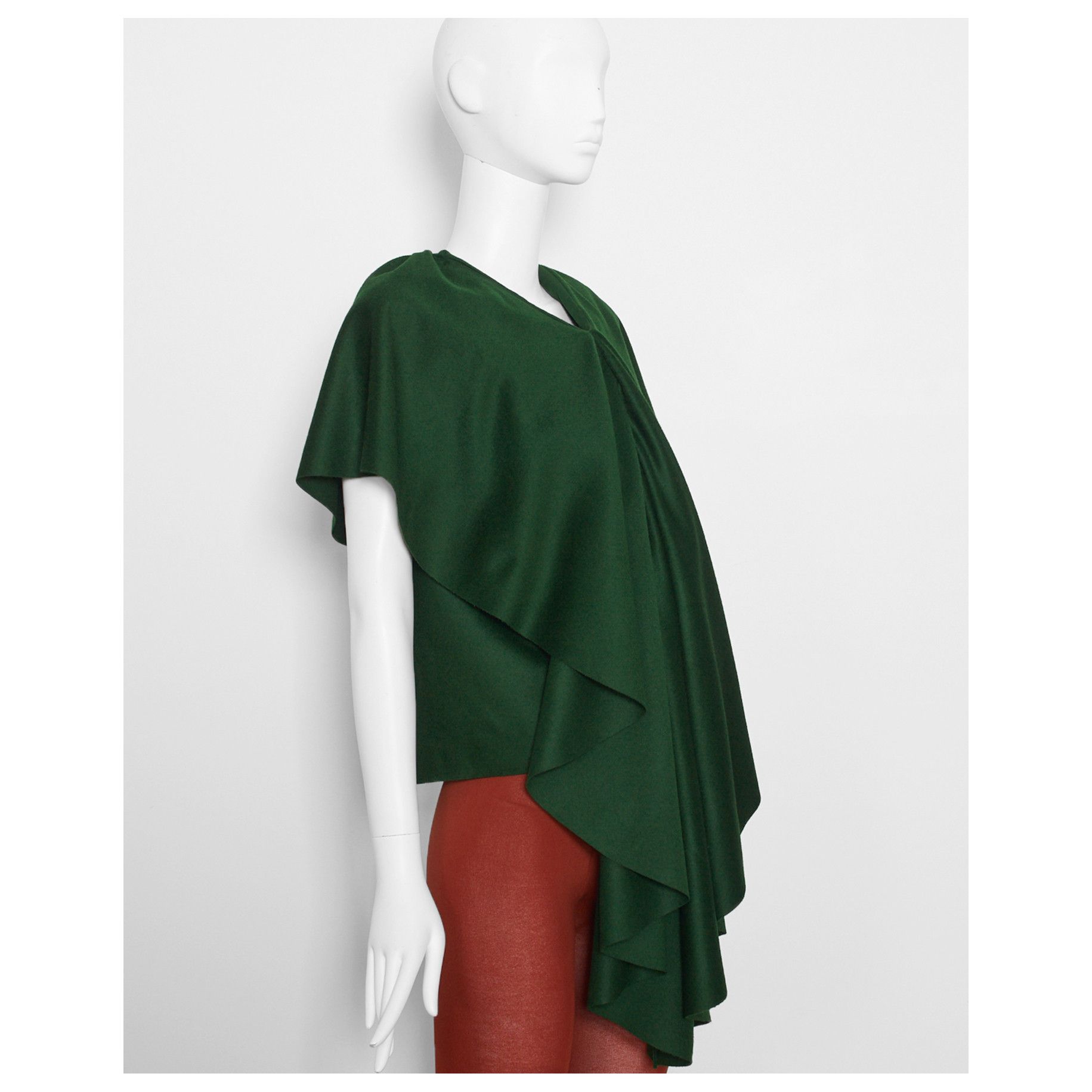Bernhard Willhelm vintage 1999 green BERNHARD WILLHELM loden wool draped top Size S / US 4 / IT 40 - 2 Thumbnail