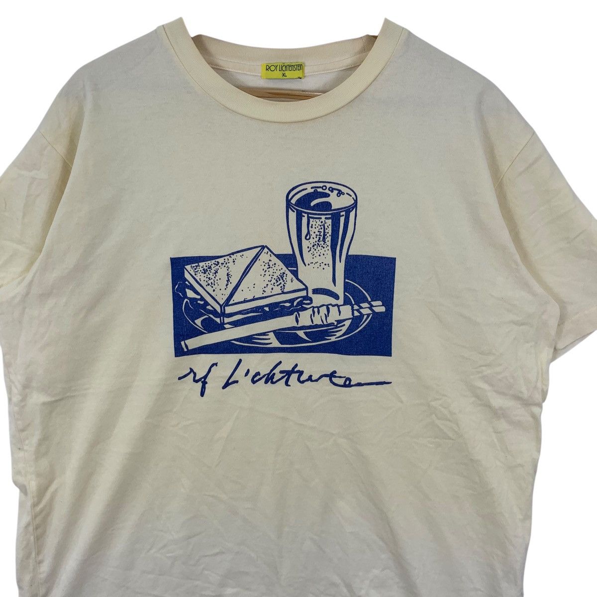 Uniqlo UNIQLO x ROY LICHTENSTEIN Sandwich & Soda Tee Shirt Top Pop Size US XL / EU 56 / 4 - 5 Thumbnail