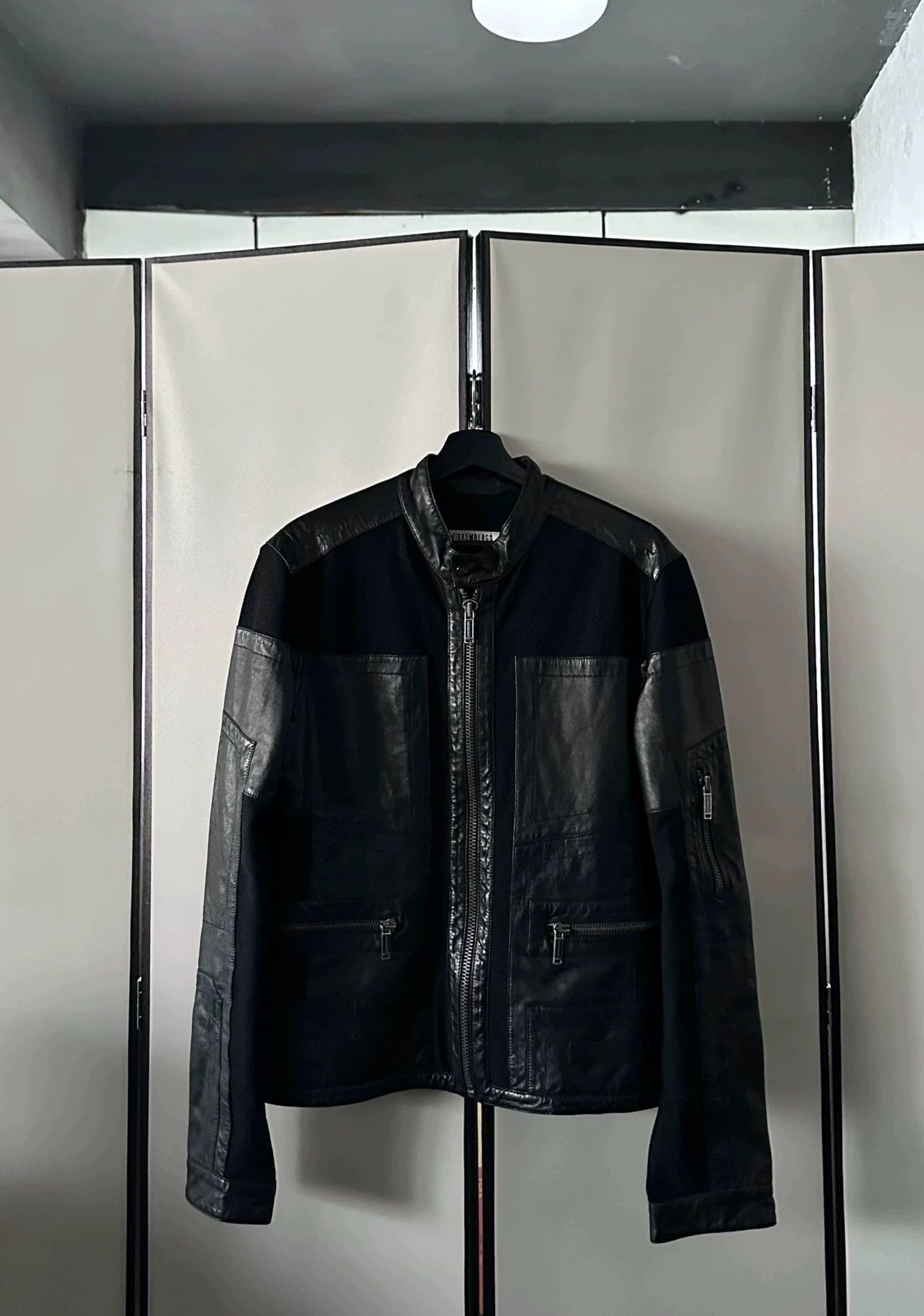 Dirk Bikkembergs Dirk Bikkembergs irregular-panel leather jacket Size US L / EU 52-54 / 3 - 1 Thumbnail