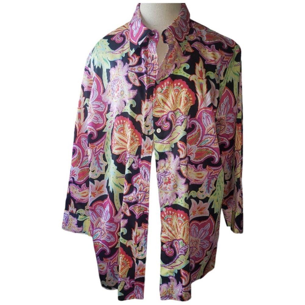 Lauren Ralph Lauren CT1622 Lauren Ralph Lauren Ladies Floral Button Front Top L Size L / US 10 / IT 46 - 1 Thumbnail
