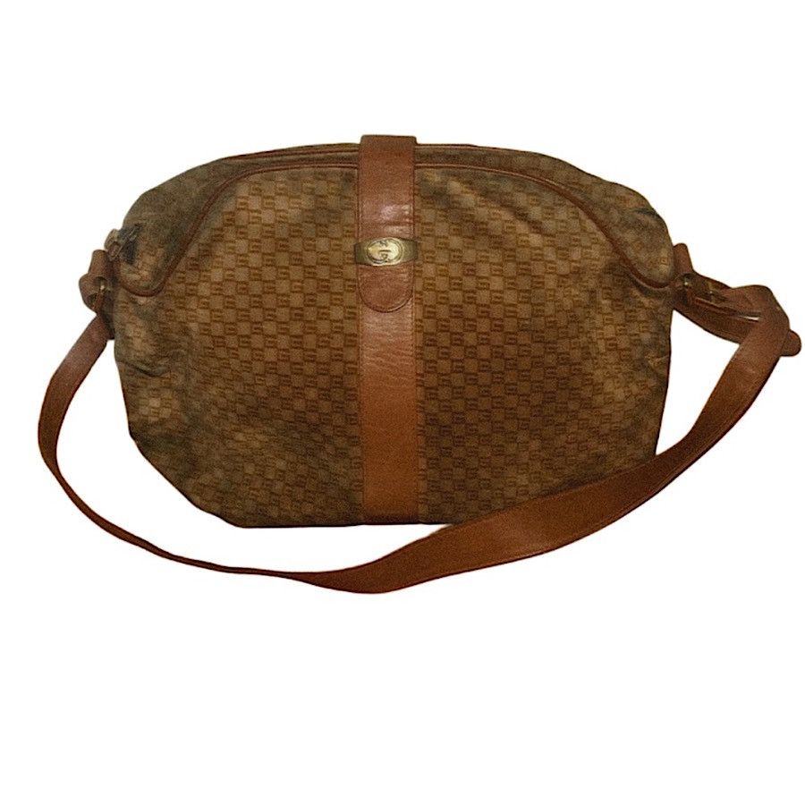 Gucci Authentic Vintage Gucci Suede Monogram GG Web Shoulder Bag Size ONE SIZE - 1 Thumbnail