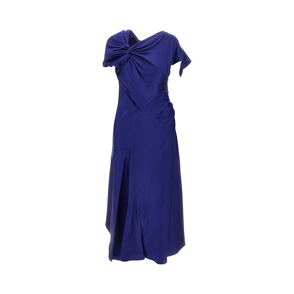 Victoria Beckham Crepe Back Satin Midi Dress Blue Tag Size Uk 12 Women - Usa Tariffs Included, Women's