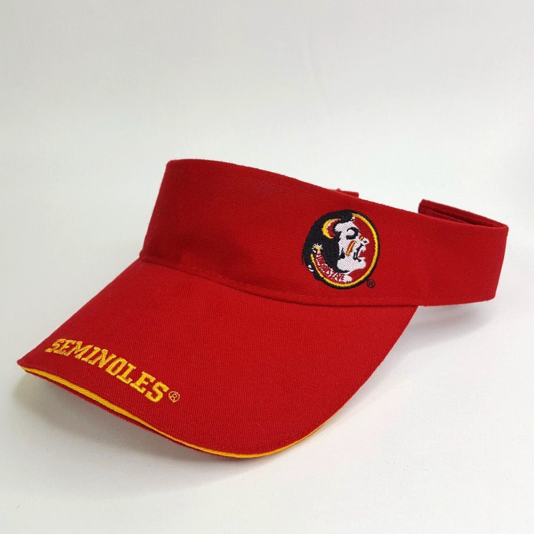 Vintage VINTAGE Florida State Seminoles Visor Adjustable Hat Red Casual Outdoor Twill Cotton 90s Y2K College Sports University Logo Men Cap - Mens Size ONE SIZE - 2 Thumbnail
