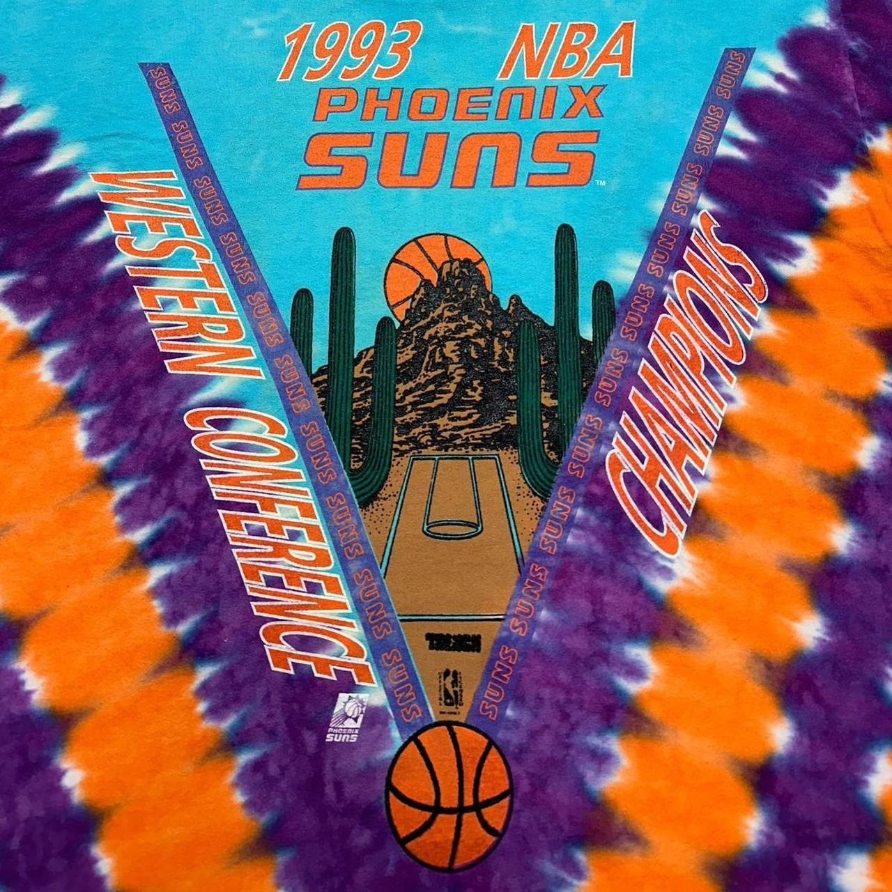 NBA × Vintage Vintage Phoenix Suns 1993 Tie-Dye Trench Darker T-Shirt Size US XL / EU 56 / 4 - 5 Thumbnail