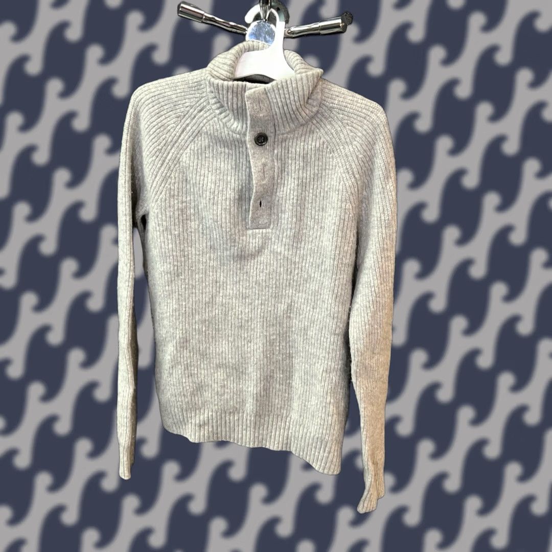 Banana Republic Banana Republic Sweater Mens Size M Gray Wool Blend Cowl Neck Mock Neck Pullover Casual Size US M / EU 48-50 / 2 - 1 Thumbnail