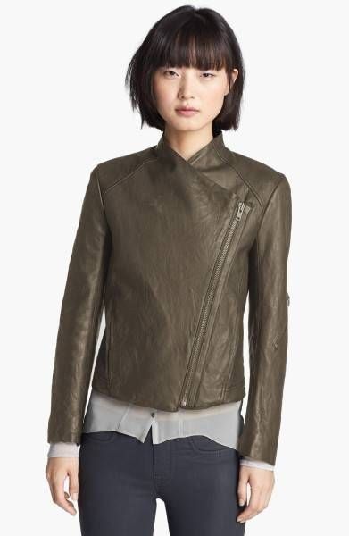 Helmut Lang Helmut Lang Leather Biker Jacket Green Washed Size M / US 6-8 / IT 42-44 - 1 Thumbnail