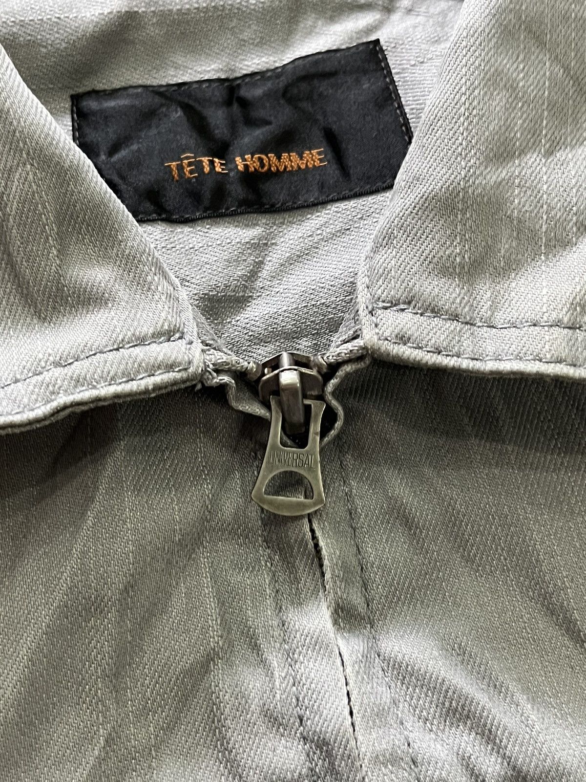 Issey Miyake × Tete Homme vintage tete homme herringbone twill wrinkled denim jacket Size US M / EU 48-50 / 2 - 4 Thumbnail