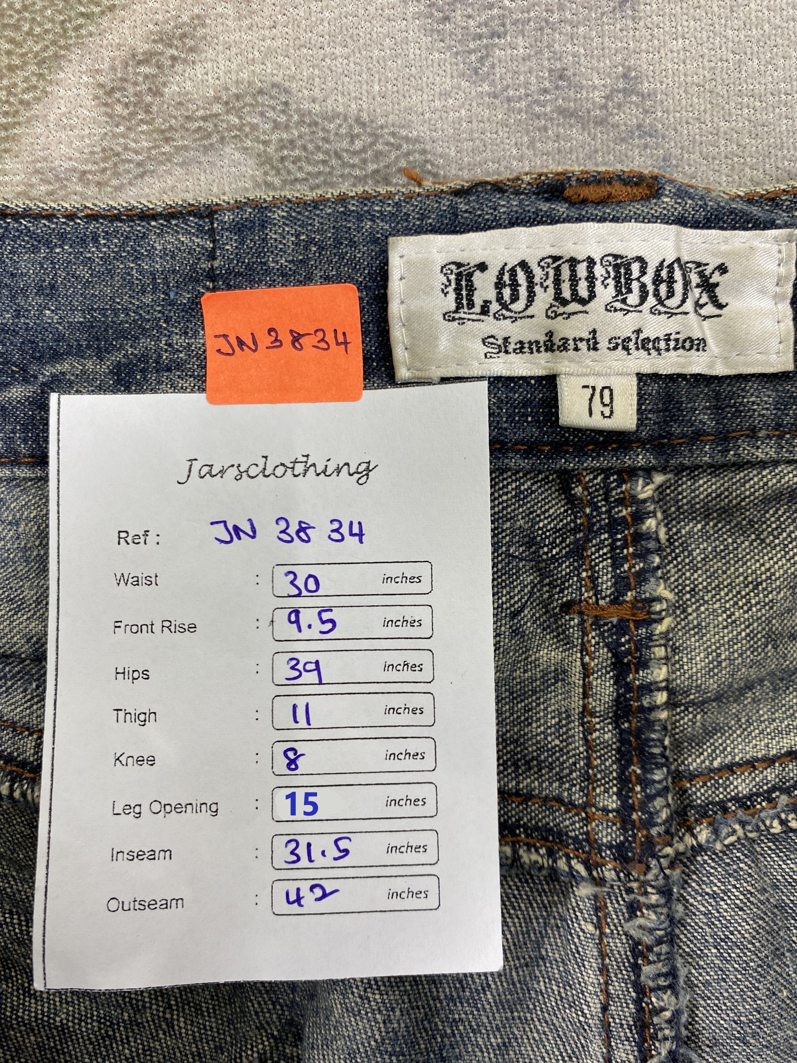 If Six Was Nine Distressed Blue Low Box Jeans 30x31.5 Denim- JN3834 Size US 30 / EU 46 - 8 Thumbnail