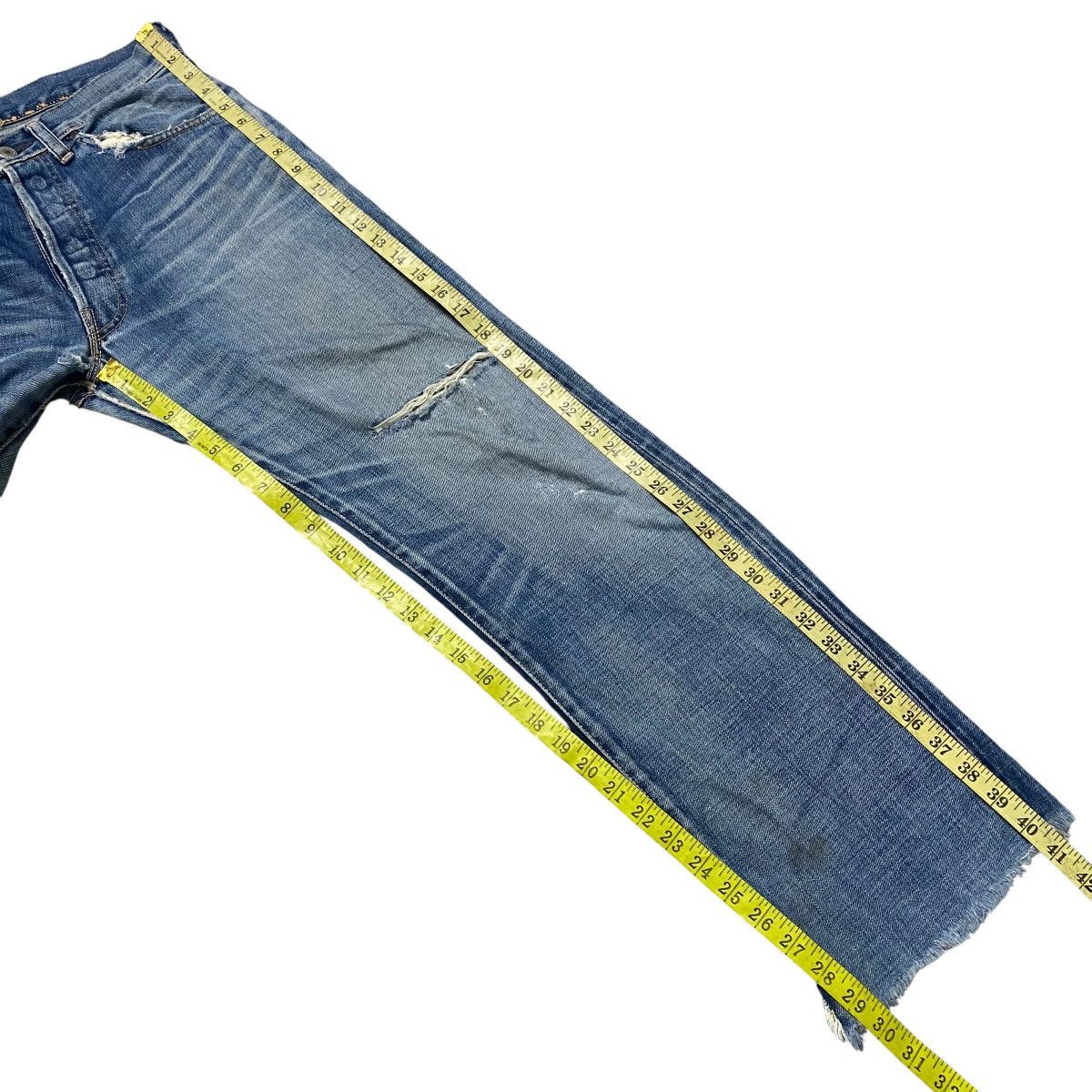 Levi's Vintage Y2K Levis 501 Big E Hidden Rivets Selvedge Jeans Size US 31 - 19 Thumbnail