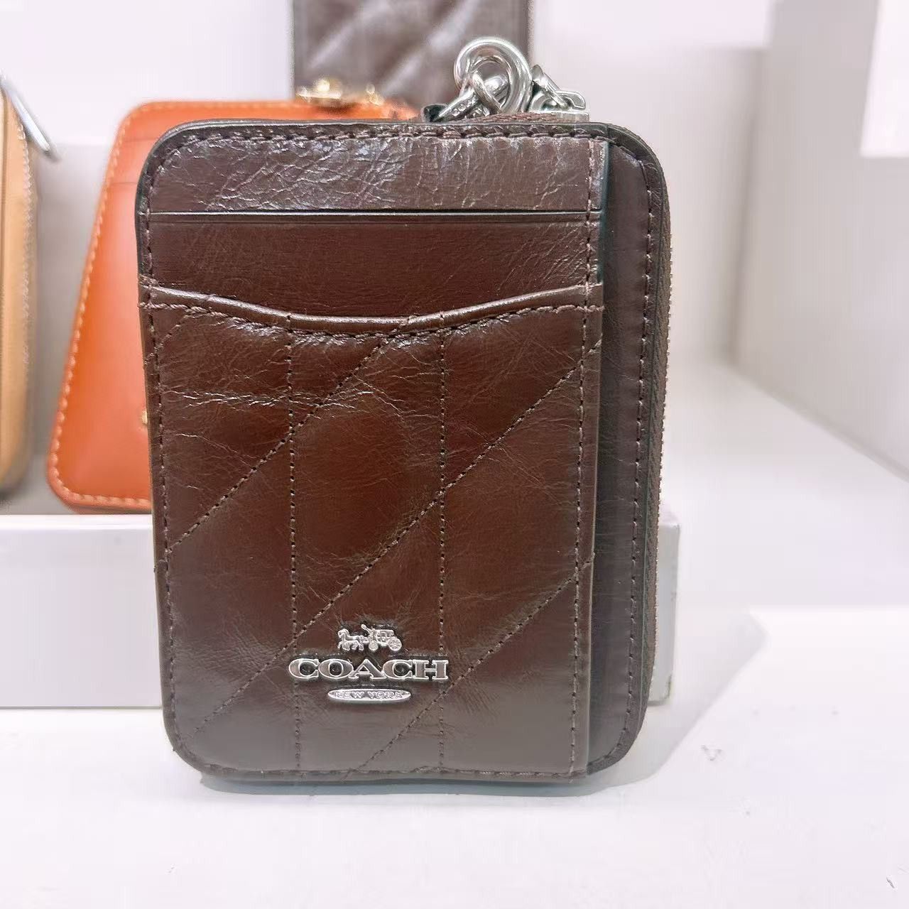 Coach Zip Card Case With Quilting CEC51 Size ONE SIZE - 1 Thumbnail