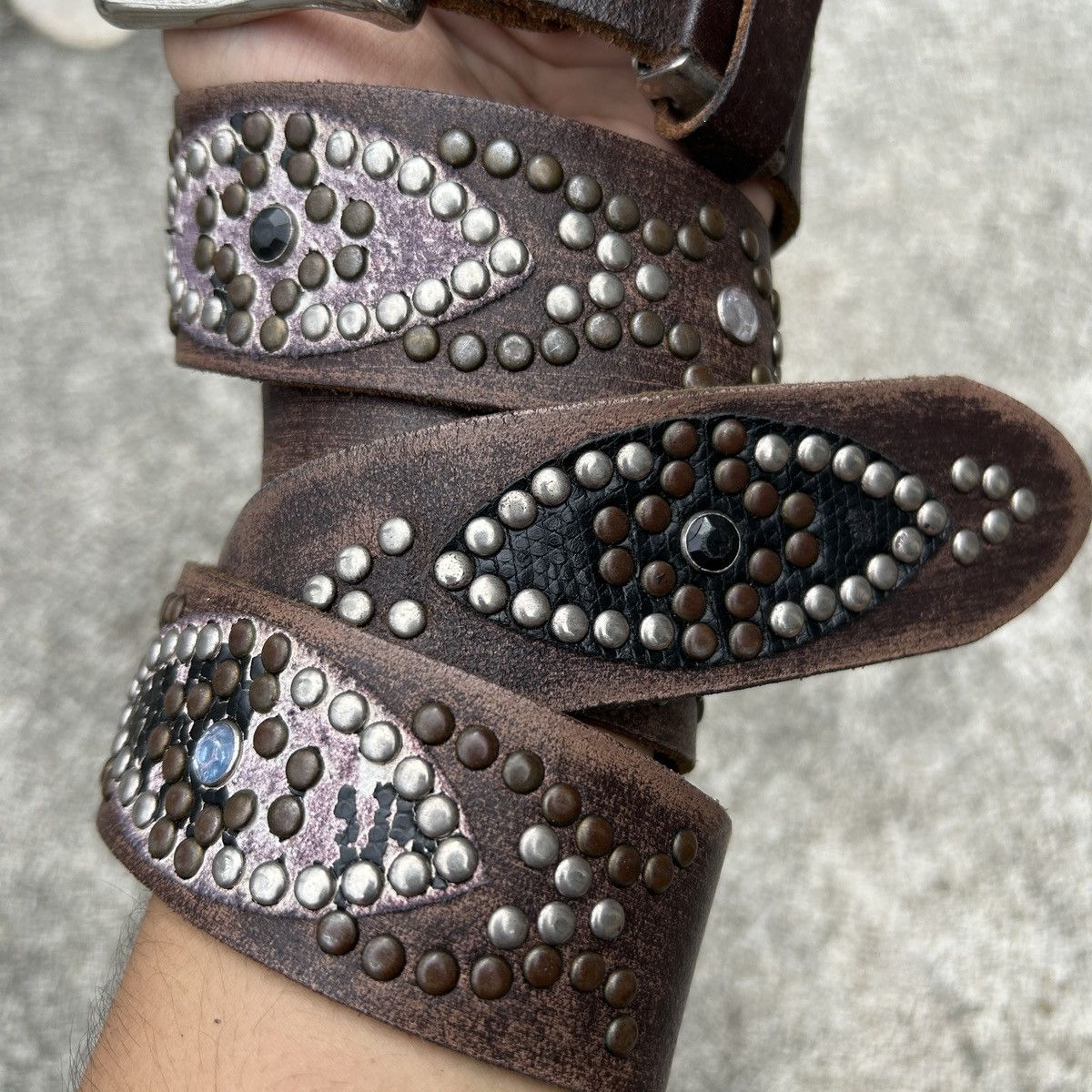 Vintage Vintage studded leather belt (Kapital Style) Size ONE SIZE - 4 Thumbnail