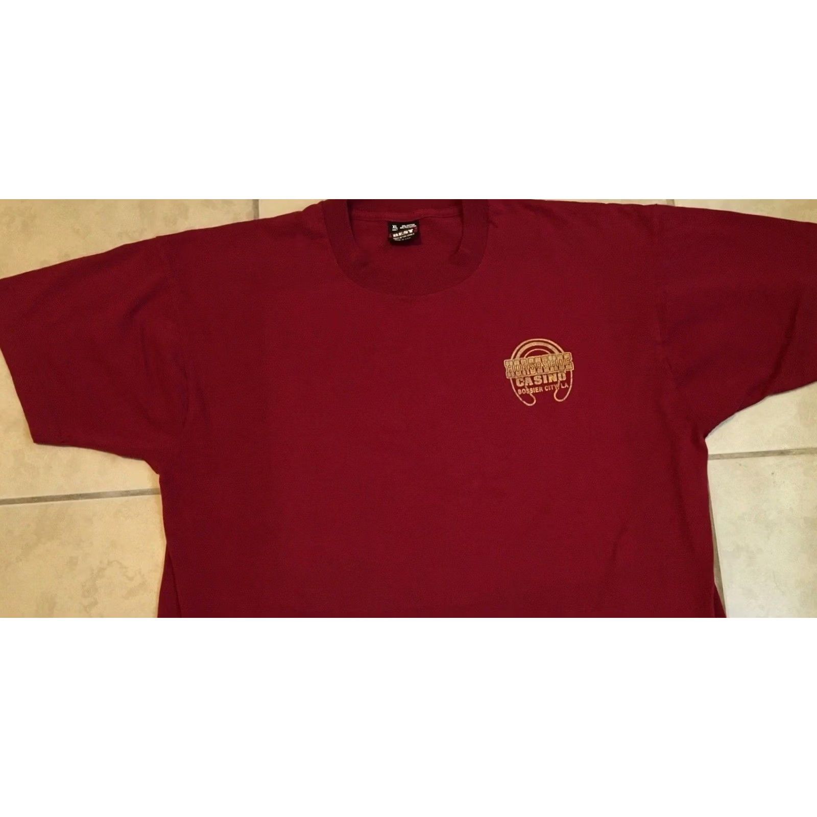 Vintage VINTAGE Horseshoe Casino Shirt XL Red Men T-Shirt 80s Bossier Louisiana Grunge Cowboy Beach Sun Palm Trees Racing Skull Aztec USA 90s Size US XL / EU 56 / 4 - 7 Thumbnail