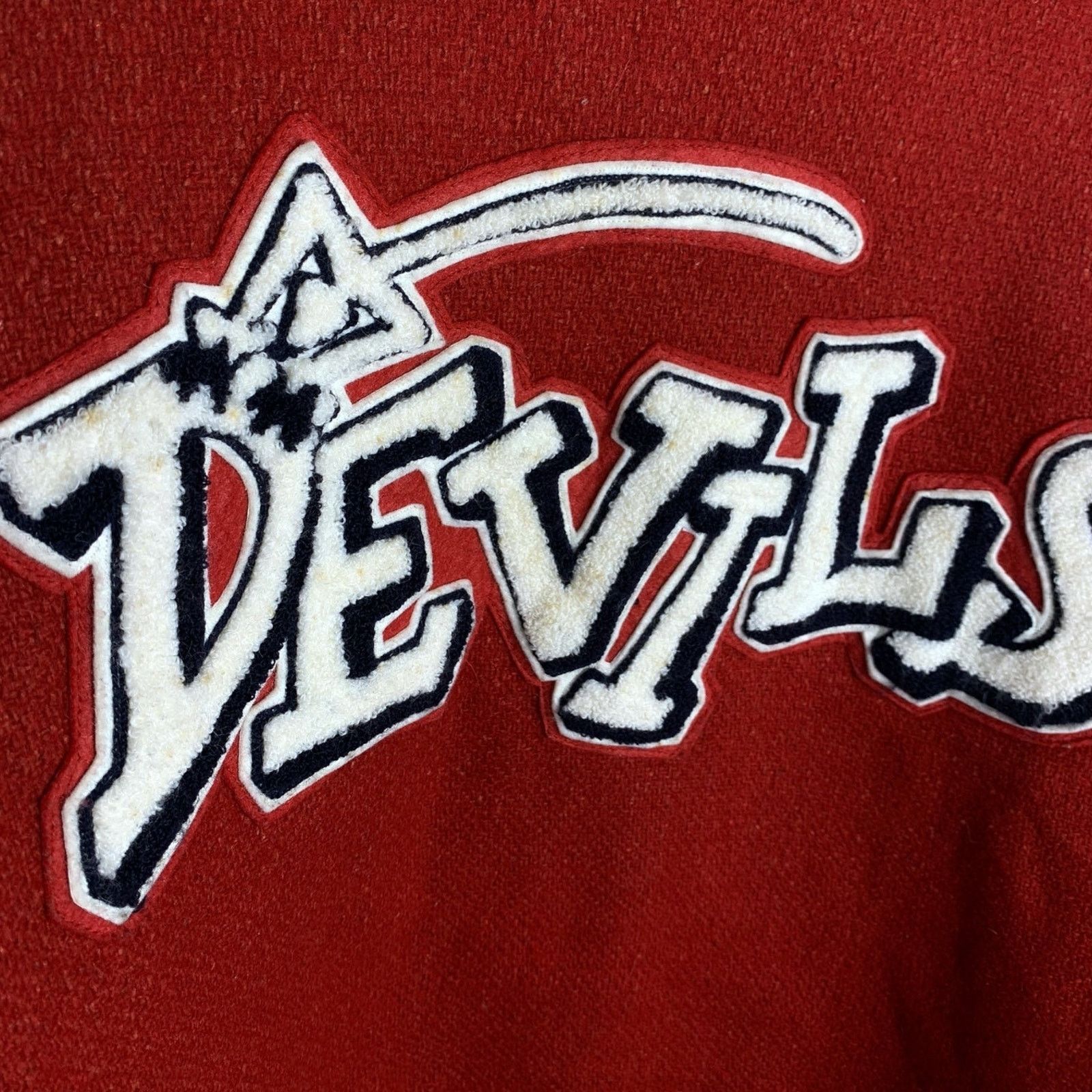 Japanese Brand HOUSTON | Vintage “DEVILS” Varsity Jacket | L (40) Size US L / EU 52-54 / 3 - 5 Thumbnail
