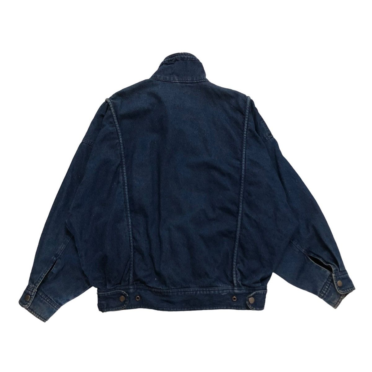 Japanese Brand VINTAGE BOMBER JACKET DENIM PARACHUTE RIVERSON ISSEY MIYAKE Size US M / EU 48-50 / 2 - 2 Thumbnail