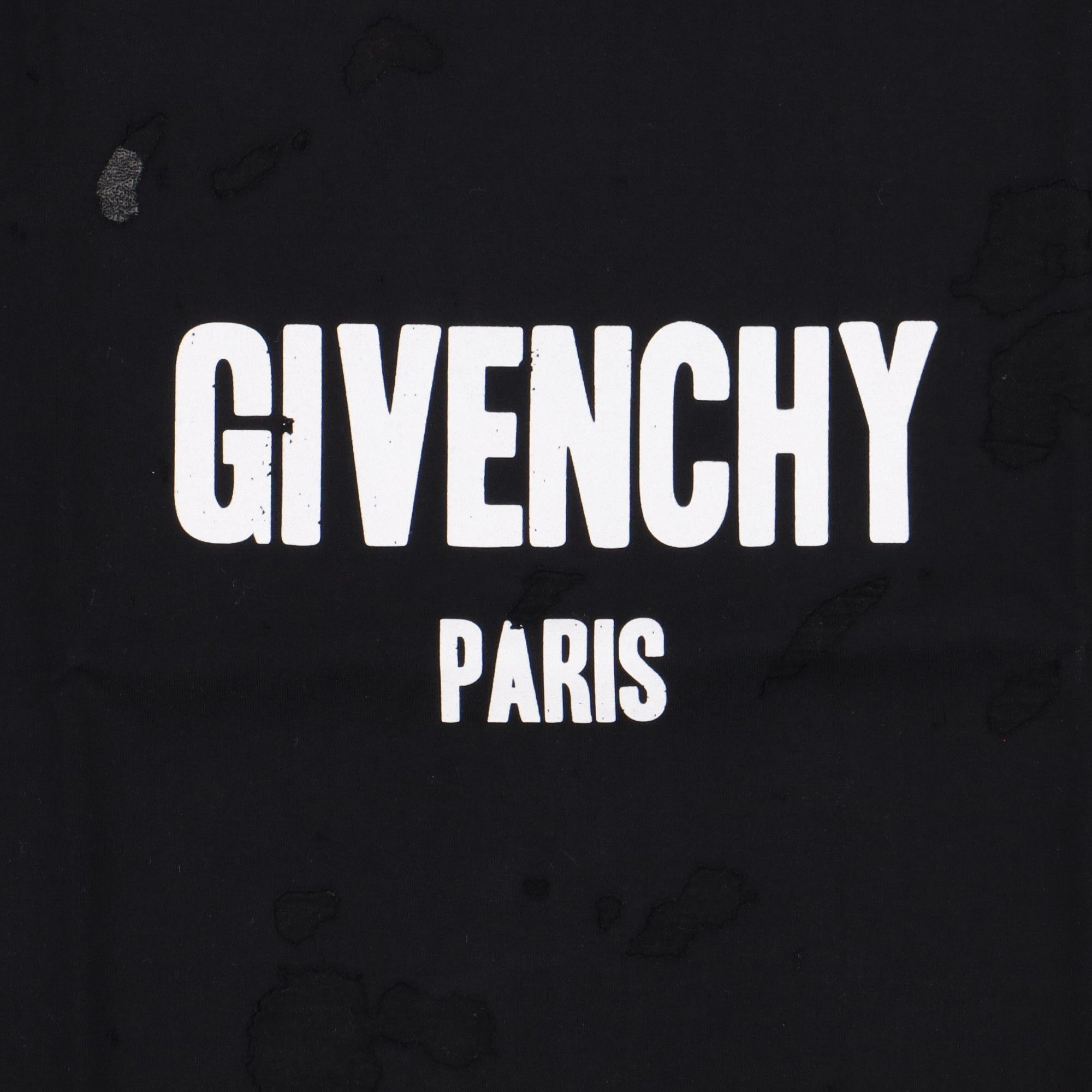 Givenchy Black Destroyed Logo Oversized T-Shirt Size US L / EU 52-54 / 3 - 8 Thumbnail