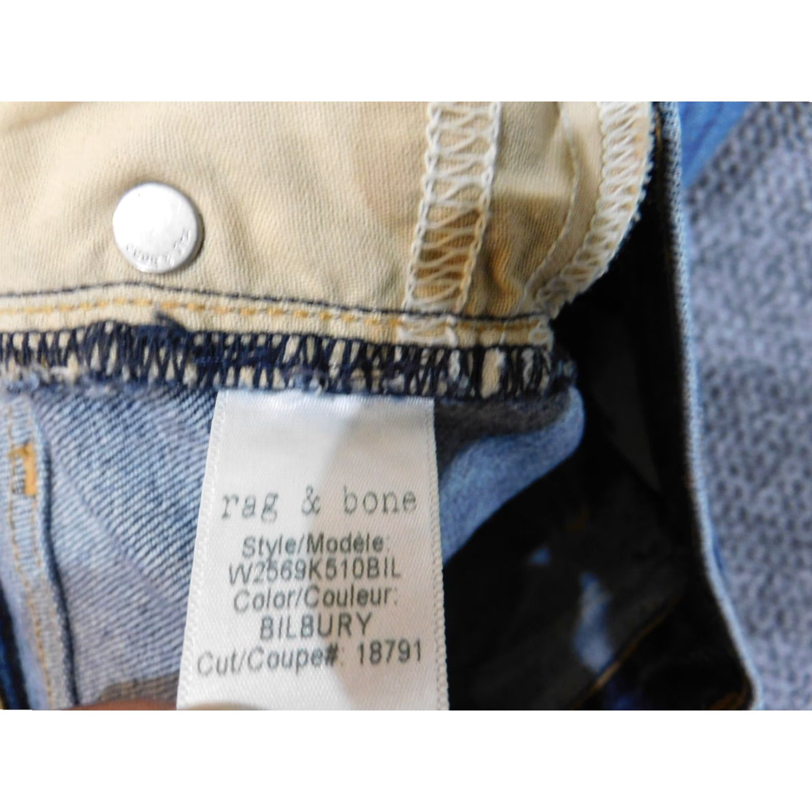 Rag & Bone rag & bone Jeans Womens 27 Blue Denim Ankle Stretch Zip 27in Cigarette Bilbury Modern Classic Designer Women Size 27" / US 4 / IT 40 - 6 Thumbnail