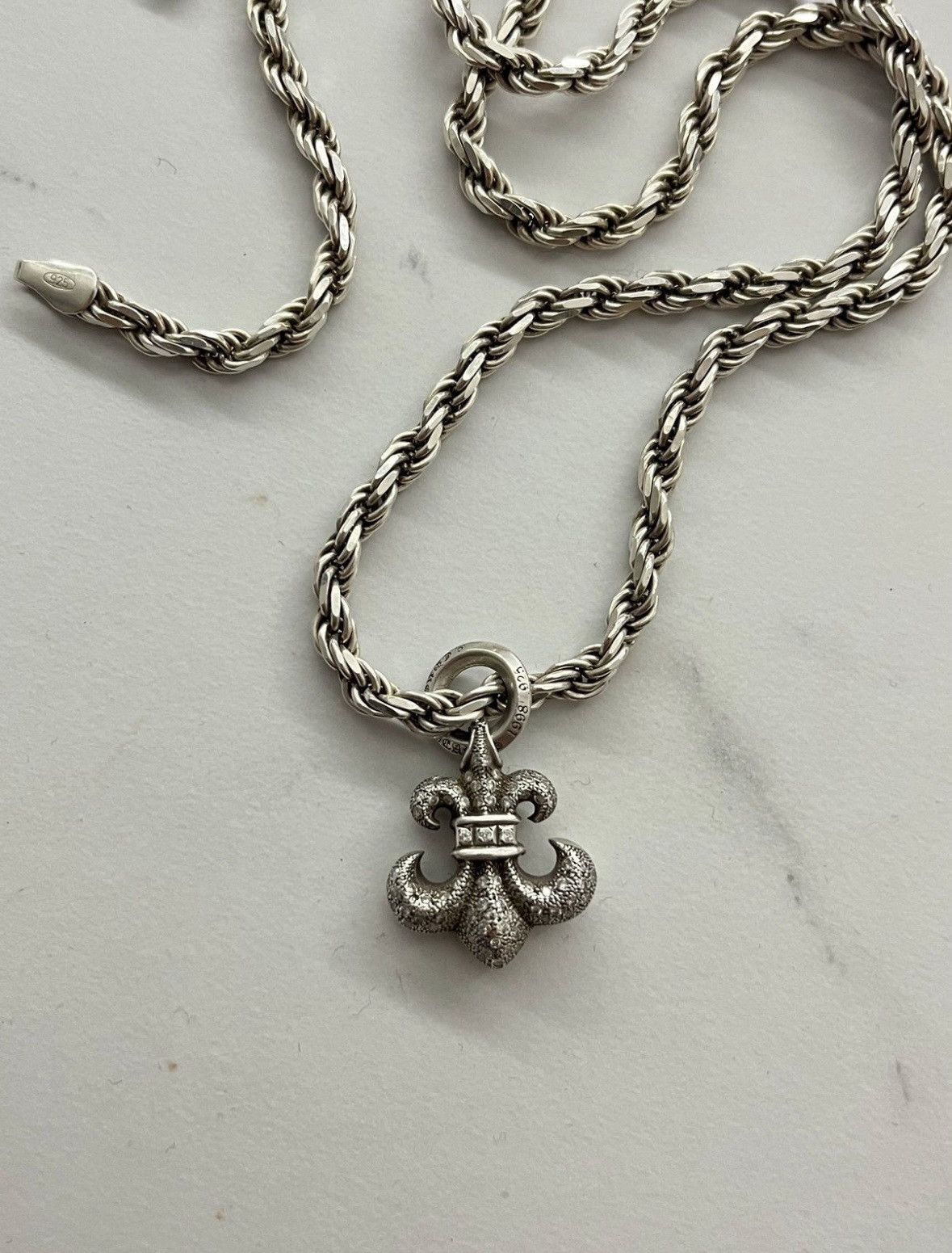 Chrome Hearts Fleur Pendant w/ Diamonds Size ONE SIZE - 3 Thumbnail
